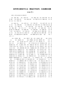 高考语文常见错别字汇总