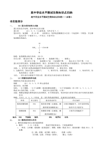 高中生物学业水平测试知识点归纳+必修1