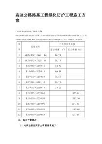 高速公路路基工程绿化防护工程施工方案