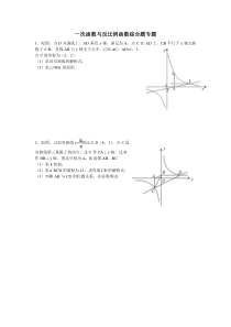 一次函数与反比例函数综合题中考专题