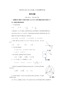 黄冈2013.04中考模拟数学