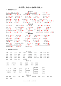 高中语文必修一基础知识复习(修订版)