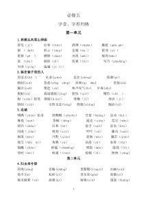 高中语文必修五字音字形(新课标)