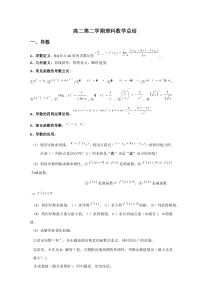 高二下学期数学知识点复习