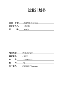 龚春梅创业计划书