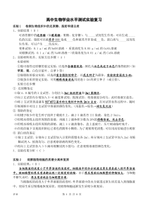 高二学业水平测试实验提纲