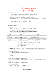 高一生物期末复习提纲新人教版必修1