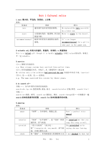 高一英语unit1《Culturalrelics-VocabularyandUsefulExpres