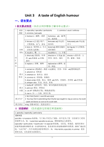 高一英语人教新课标必修4module3atasteofEnglishhumour学案