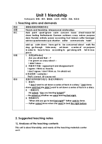 高一英语必修1Unit1《friendship》教案11
