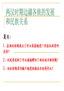 高三历史两汉时期边疆各族的发展和民族关系人教版