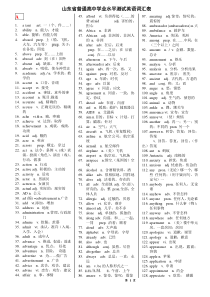 英语学业水平测试(会考)英语词汇表