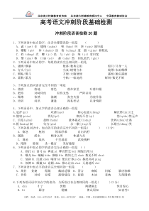 高考复习专题高考语文冲刺阶段基础检测