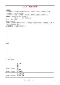 高中化学《物质的分类》教案10(第一课时)_新人教版必修1