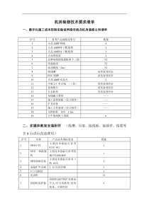 机房装修技术要求清单