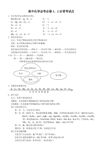 高中化学会考必修12必背考试点