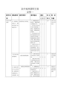 高中地理课程方案必修3