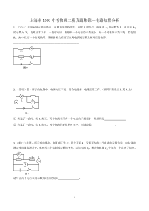 上海市2019中考物理二模真题集锦—电路故障分析【原卷版】