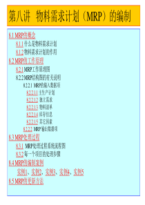 第八讲物料需求计划(MRP)的编制