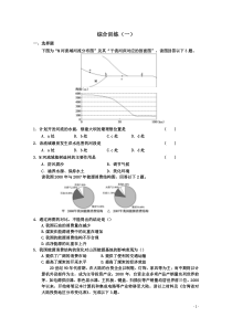 高中地理必修三综合训练(一)(含答案)