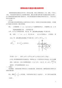 高中数学论文圆锥曲线中最值问题求解举例