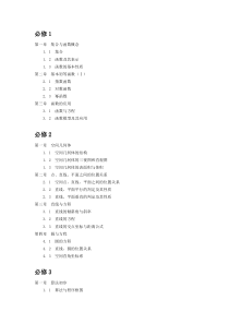 高中数学教材目录表---人教版A