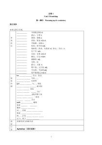 高中英语必修1人教版精品导学案Unit1Friendship