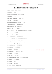 新人教版高一英语必修2词汇复习总结