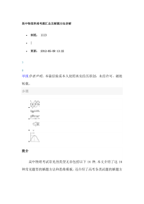 高中物理常规考题汇总及解题方法讲解