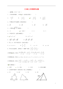 湖南邵阳市2017八年级数学上学期期末考试.