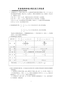 双曲线的标准方程及其几何性质