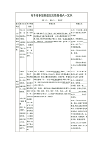 高考诗歌鉴赏题型及答题模式一览表