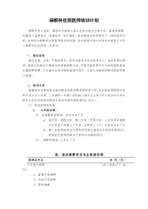 麻醉科住院医师培训细则