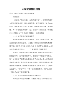 大学班级整改措施