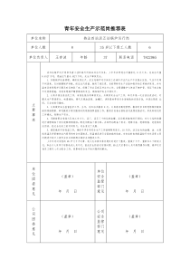 青年安全生产示范岗推荐表(活五站)