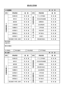 面试记录表1