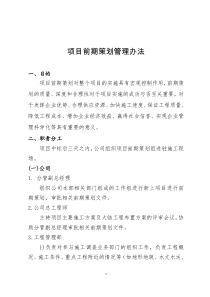 项目前期策划管理办法