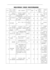 风险点(危险源)风险评价原始信息表