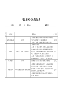 餐饮服务单位检查记录表