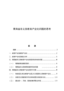 青海省非义务教育产业化问题的思考