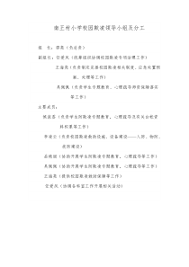 南王村小学校园欺凌领导小组及分工