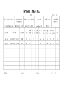 阀门试验(清洗)记录