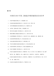 河南省XXXX年第二批通过审批的建筑业企业名单-豫建建〔