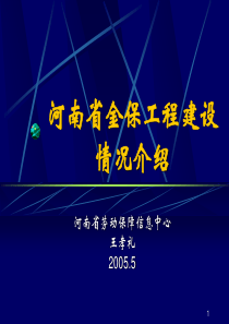 河南省金保工程建设情况介绍