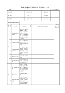 防腐与绝热工程检验批质量验收记录