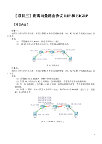 项目三距离向量路由协议RIP和EIGRPv10