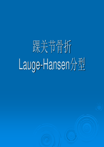 踝关节骨折Lauge-Hansen分型.