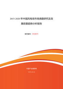 风电场调研及发展前景分析报告