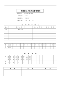 食品安全卫生管理规定