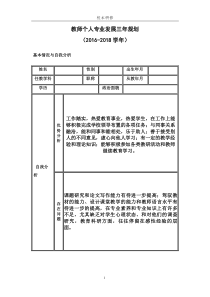 教师个人专业发展三年规划